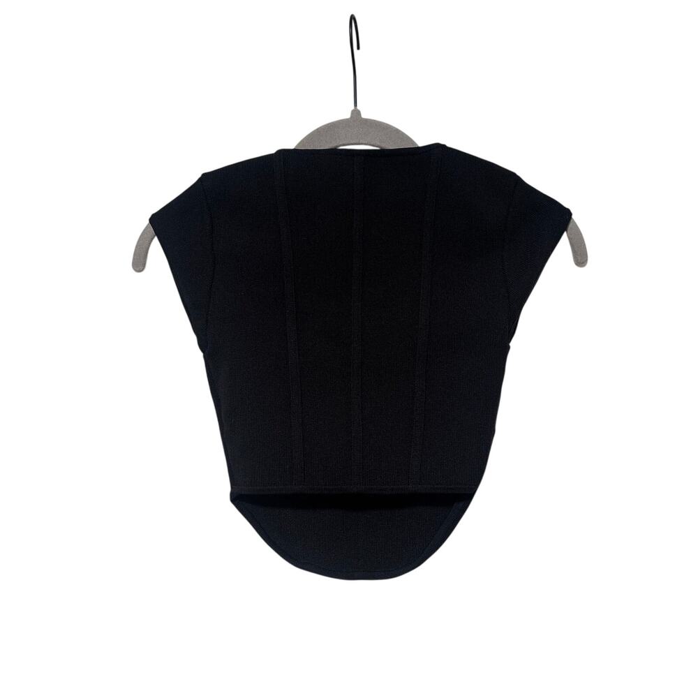 Babaton Aritzia Black Knit Sweetheart Cap Sleeve Top Women’s 2XS Fitted - Picture 7 of 7